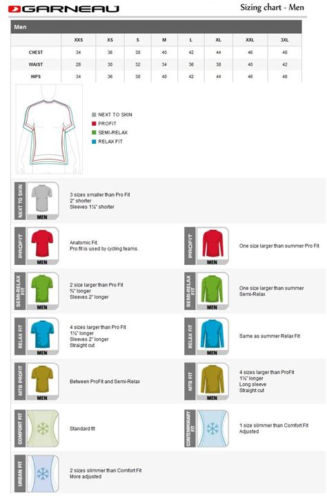 Louis Garneau Size Chart Paul Smith