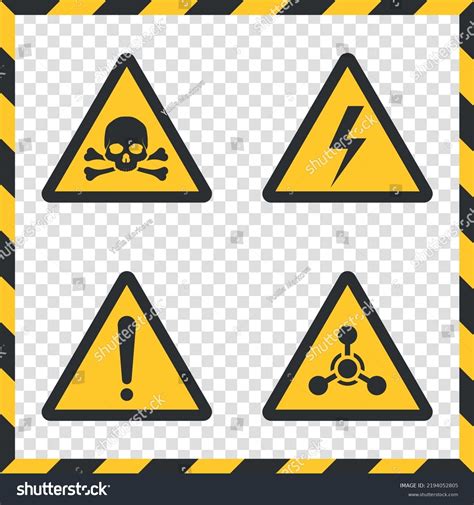 Set Hazard Warning Attention Signs Vector Stock Vector Royalty Free