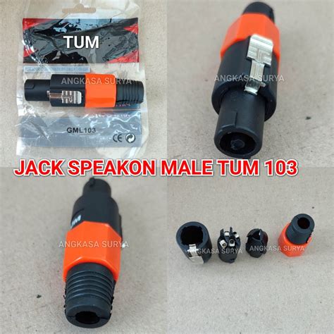 Jual Jack Speakon TUM 103 GML 103 Jek Spikon Male Laki TUM Konektor