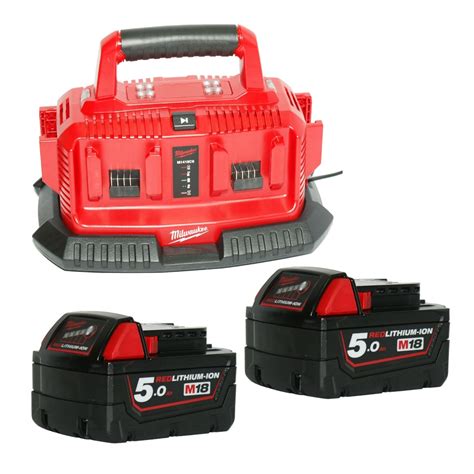 MILWAUKEE M1418C6 2x M18B5 automatyczna ładowarka sześciostanowiskowa