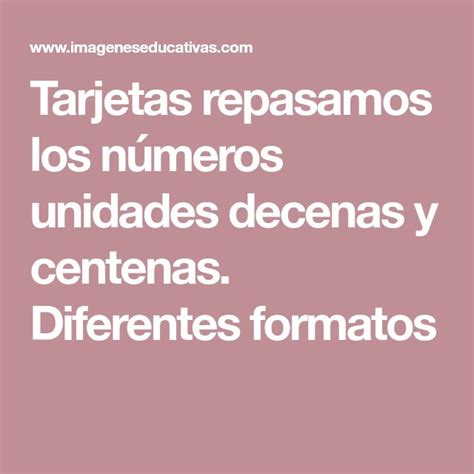 A Pink Background With The Words Tarjetas Repasamos Los Numeros Undadess Decens