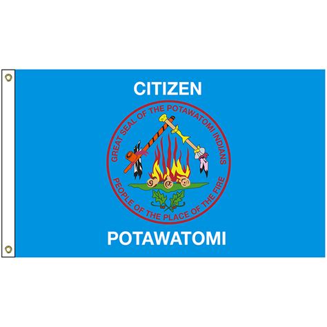 NAT-5×8-POTAWATOMI 5′ x 8′ Citizen Potawatomi Tribe Flag With Heading ...