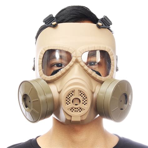 Breathable Gas Mask Double Filter Fan Cs Edition Perspiration Dust Face Guard Sale