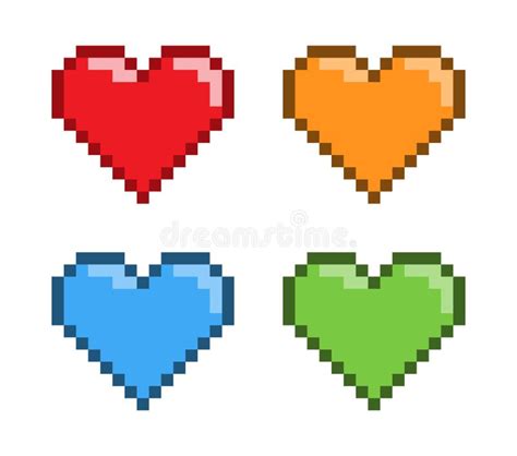 Vector Pixel Art Red Heart For Games Stock Illustration Illustration