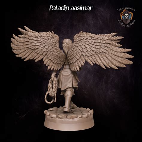 3d Printable Paladin Aasimar By Lubart Miniatures
