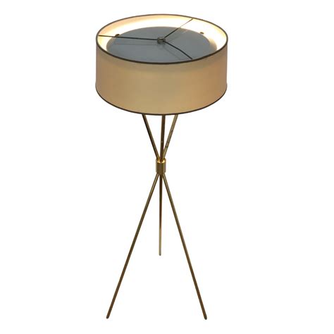 Mid Century Brass Tripod Lamp