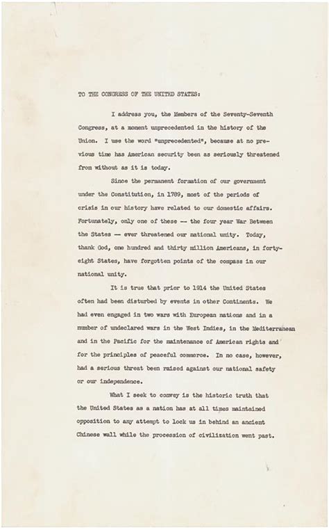 President Franklin Roosevelts Annual Message Four Freedoms To