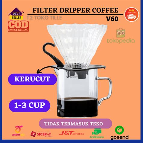 Promo Coffee Dripper V Server Kopi Kerucut Lancip Tatakan Bahan Kaca