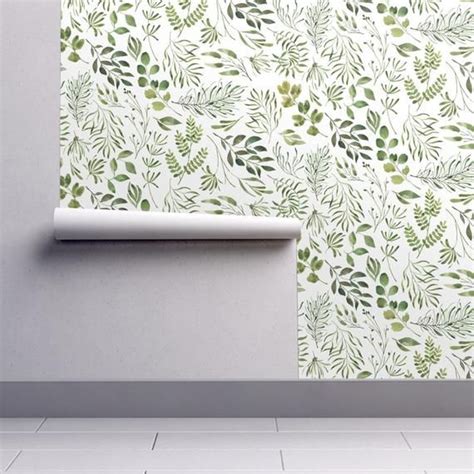 Removable Wallpaper With On Trend Green Leaves Design Perfect For