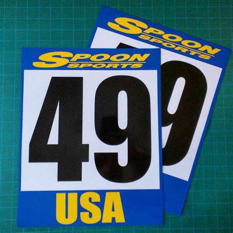 Racing Number Cards Spoon Sports Spinnywhoosh Graphics