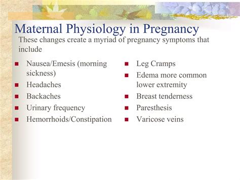 Maternal Physiology In Pregnancy Ppt