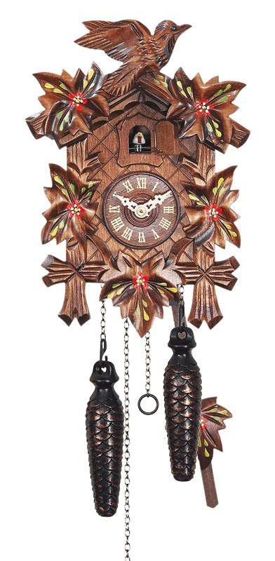 Black Forest Quartz Cuckoo Clock With Rose Petals House Of Clocks