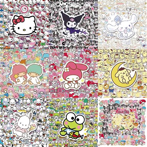 200 100 50pcs New Sanrio Stickers Hello Kitty Stickers Kuromi My Melody