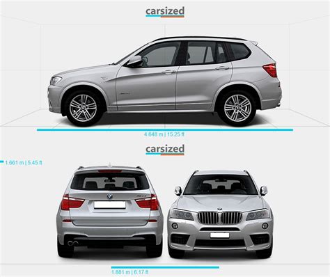 Bmw X3 2010 2014 Dimensions Side View