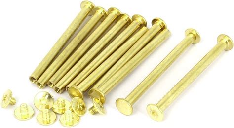 Uxcell 5mmx60mm Brass Plated Chicago Screws Binding Posts Docking Rivet 10pcs Home