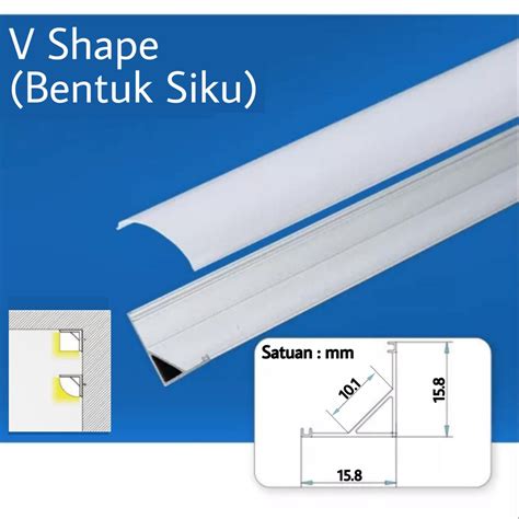 Jual Cover Lampu Aluminium Led Strip 1m 100 Cm Tapeguard Led Light