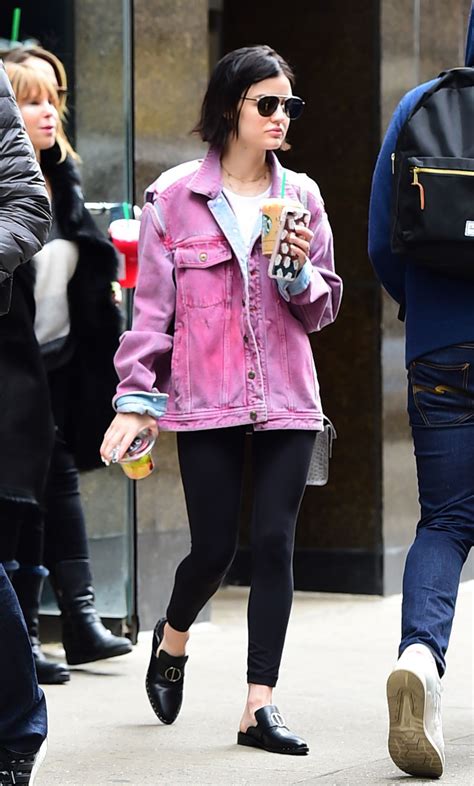 Lucy Hale Street Style Leaving A Starbucks In Midtown