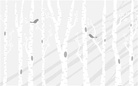 White Branch Tree Or Naked Trees Silhouettes Set Hand Drawn Isolated Illustrations