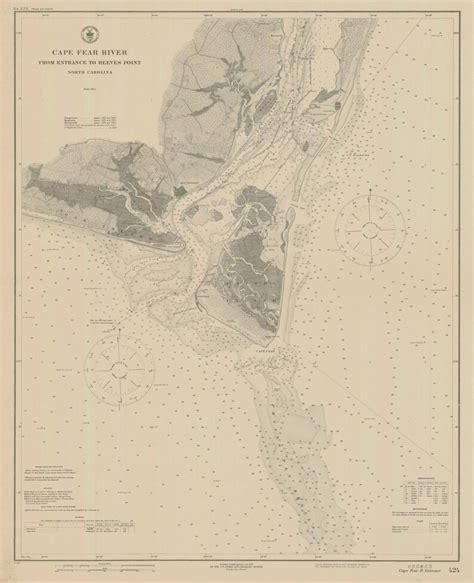 Cape Fear Map Cape Fear River Historical Chart 1921 - Etsy