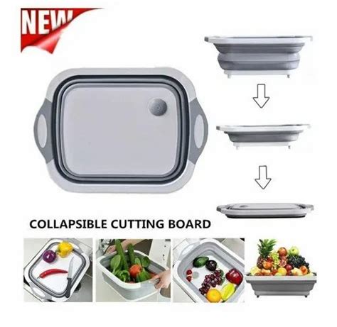 Collapsible Cutting Board With Dish Tub In Multifunctional Plastic