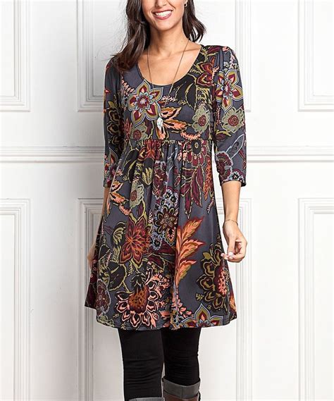 Take A Look At This Charcoal Floral Empire Waist Tunic Today Tunic