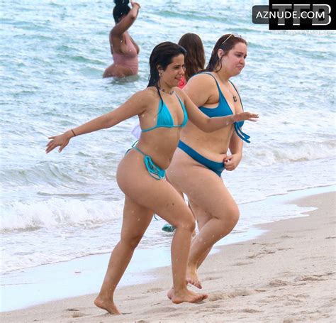 Camila Cabello Sexy Seen Flaunting Her Hot Body Wearing A Blue Bikini At The Beach In Miami AZNude