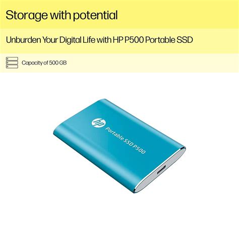 Buy HP Portable SSD P500 1TB Blue - Computech Store