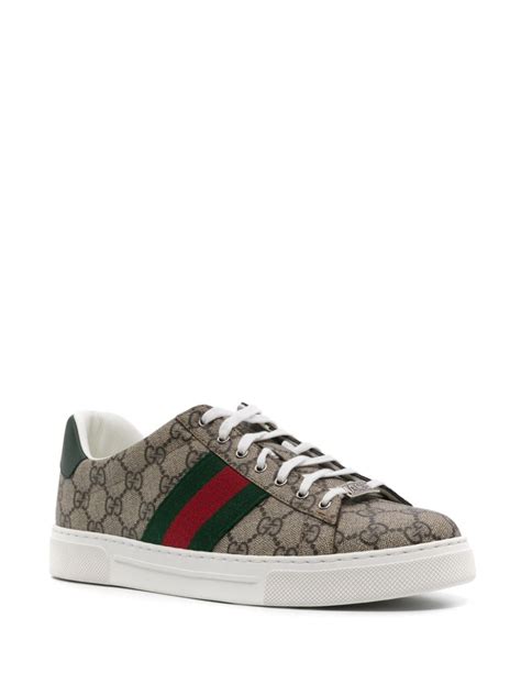 Gucci Ace Gg Supreme Canvas Sneakers Neutrals Farfetch