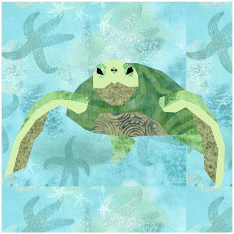 Sea Turtle The Guilded Needle Turtle Quilt Turtle Quilt Pattern Foundation Paper Piecing