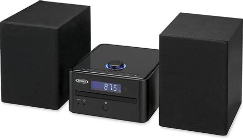 Jensen Compact Mini Bookshelf Bluetooth Cd Music System With Am Fm Stereo Multi Disc Player And