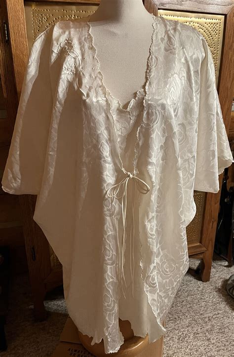 Miss Elaine Vintage Peignoir Set Gown And Robe Large Gem