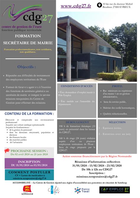 Flyer Formation Secr Taire De Mairie Pdf Standard Communaut