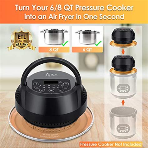 8 In 1 Air Fryer Lid Icetek 2021 Instant Pot 1000w Powerful Pressure Cooker Lid 6and8 Qt Pot