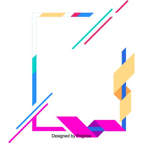 Square Polygon Of Coloured Color Geometric Frame Colorful Geometric