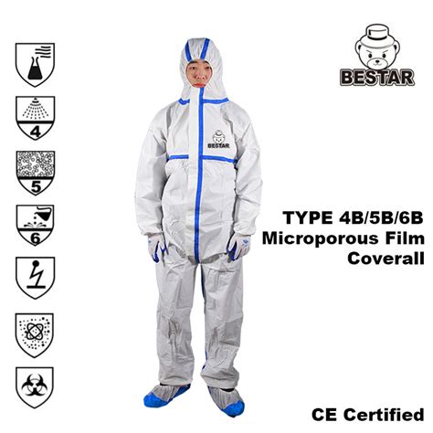 Fire Retardant Iso Disposable Paint Protective Coveralls Single