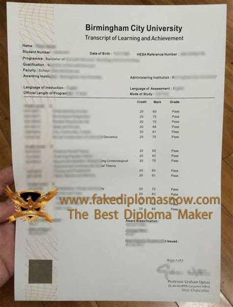 How Much To Get A Fake Birmingham City University Diploma With Transcript