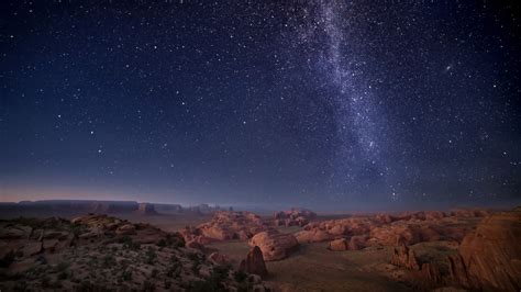 Nature Landscape Plants Rocks Mountains Canyon Stars Night