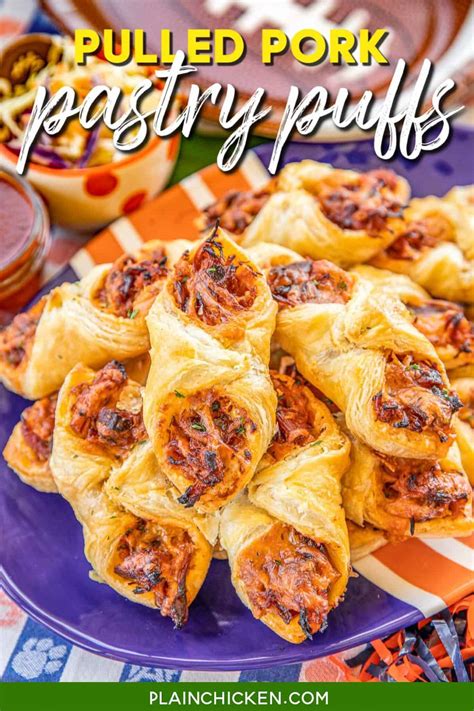 Pulled Pork Pastry Puffs Football Friday Plain Chicken