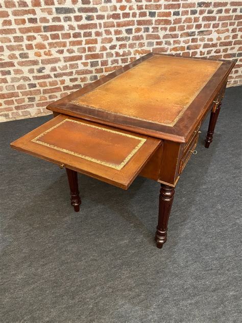 Proantic Bureau Plat Acajou D Epoque Louis Philippe