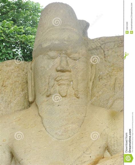 A Detail Of The Wiseman In Polonnaruwa Stock Image Image Of Buildings