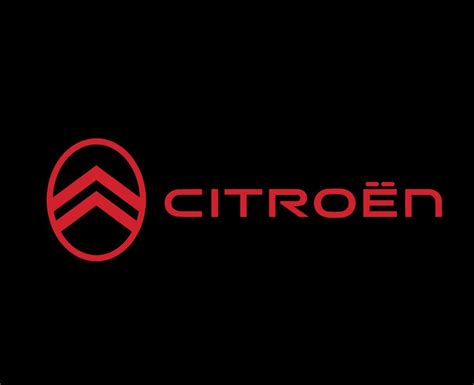 Citroen Marca Nuevo Logo Coche Símbolo Con Nombre Rojo Diseño Francés