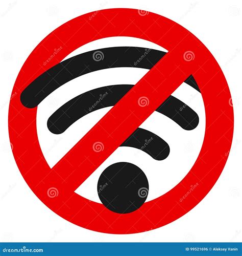 No Wifi Prohibition Sign Vector Illustration Stock Vector