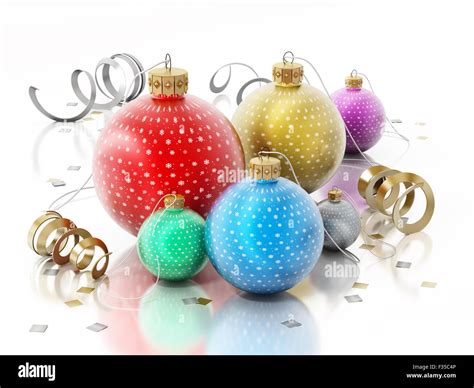 Christmas Baubles Isolated On White Background Stock Photo Alamy