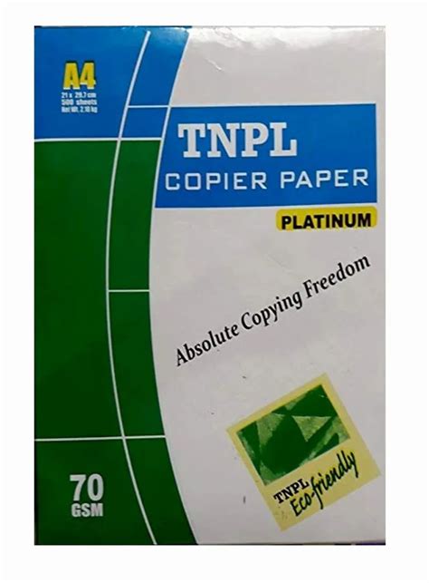 70 GSM TNPL Platinum Copier Paper 500 Sheets At 260 Ream In Chennai