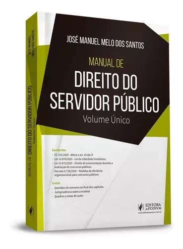 Manual De Direito Do Servidor Publico Vol Unico 2020 MercadoLivre