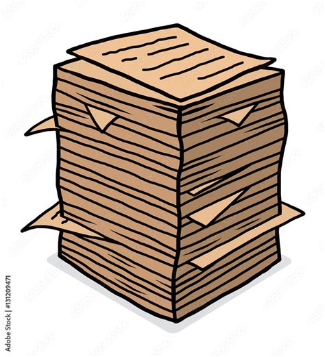 Old Paper Stack Cartoon Vector And Illustration Hand Drawn Style