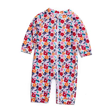 BONVERANO Baby Girls Swimsuit UPF 50+ Sun Protection Floral | 2-3 Years