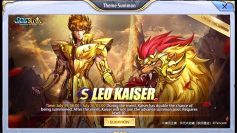 Live Saint Seiya Awakening Kotz All Out Gacha Kaiser Leo