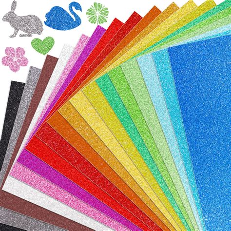 Buy BigOtters Glitter Cardstock Paper 20 Sheets 10 Colors Premium