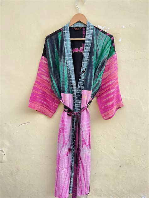 Tie Dye Kimono Boho Kimono Robe Hippie Robe Beach Coverup Holiday